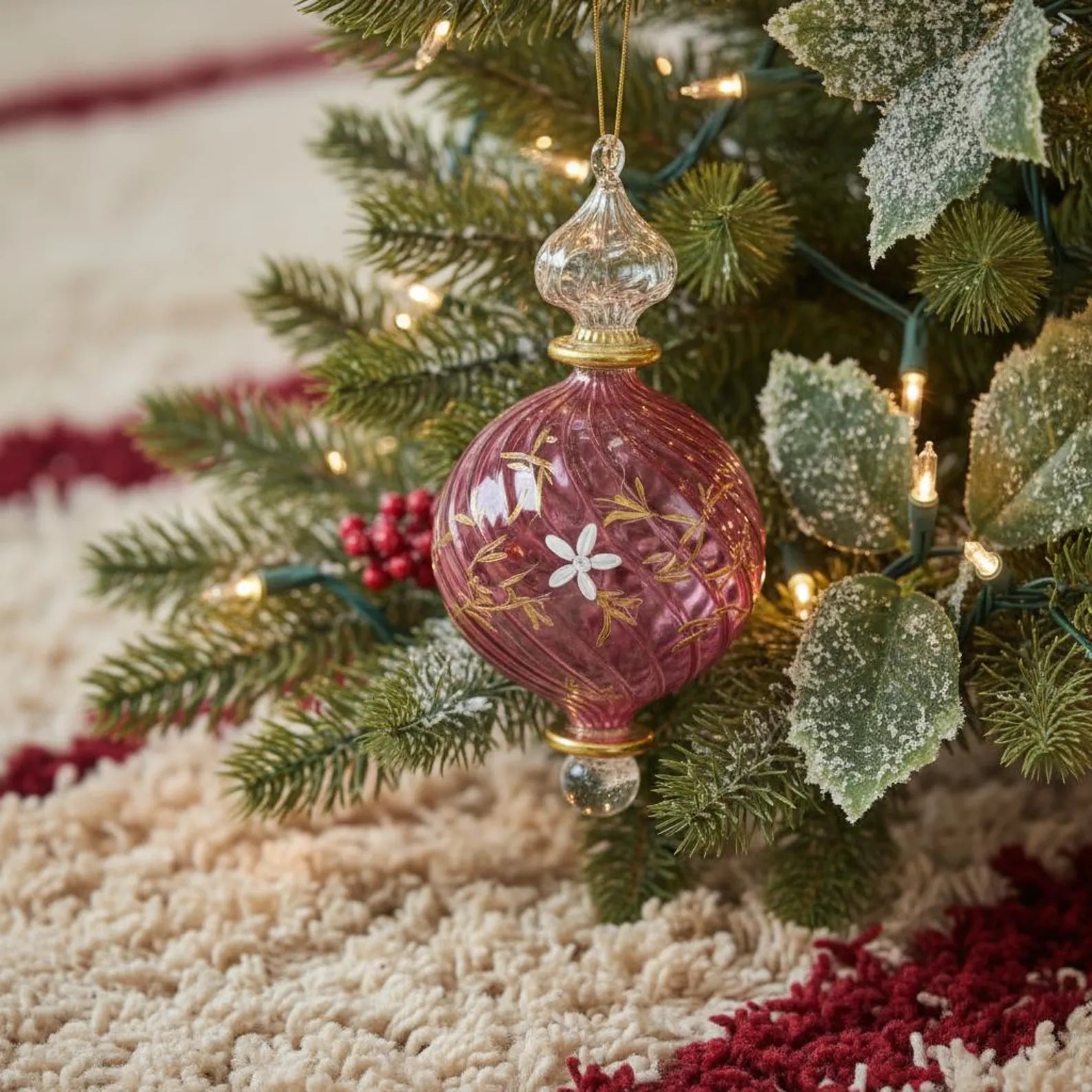 Hanging glass Christmas ornament